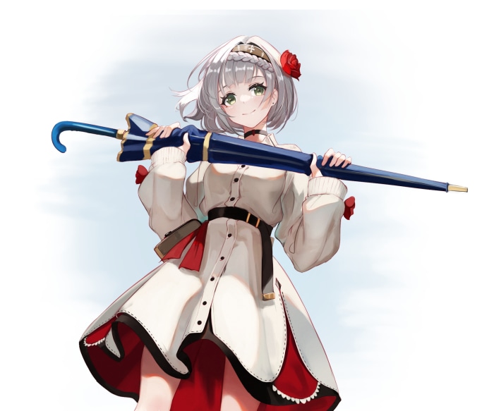 Noelle from Genshin Impact holding an umbrella