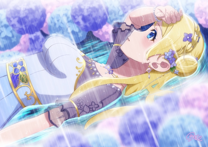 Eri Ayase from Love Live! in the rain