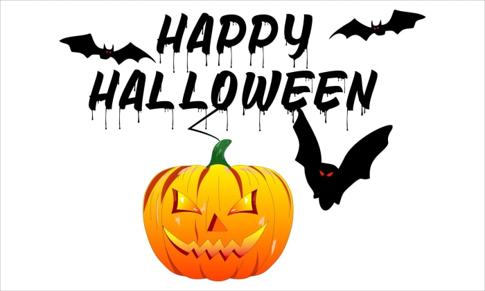 Happy Halloween Jack-O-Lantern and Bats