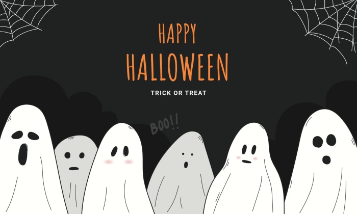 Happy Halloween Ghosts Trick or Treat