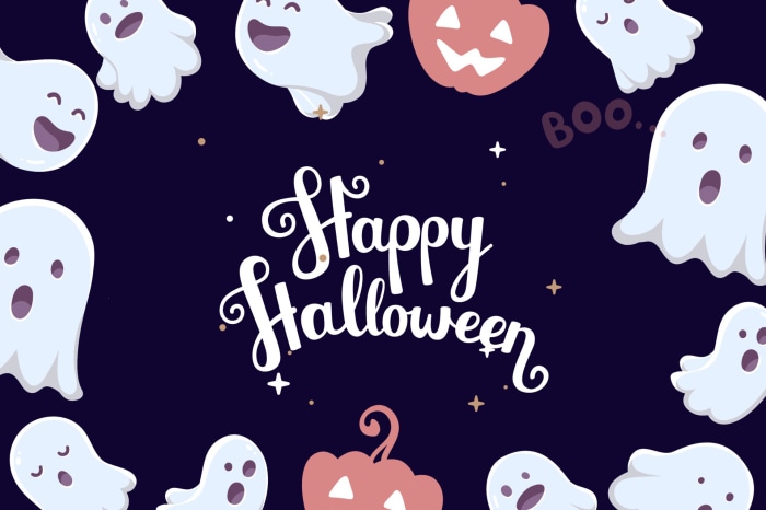 Happy Halloween Ghosts and Pumpkins
