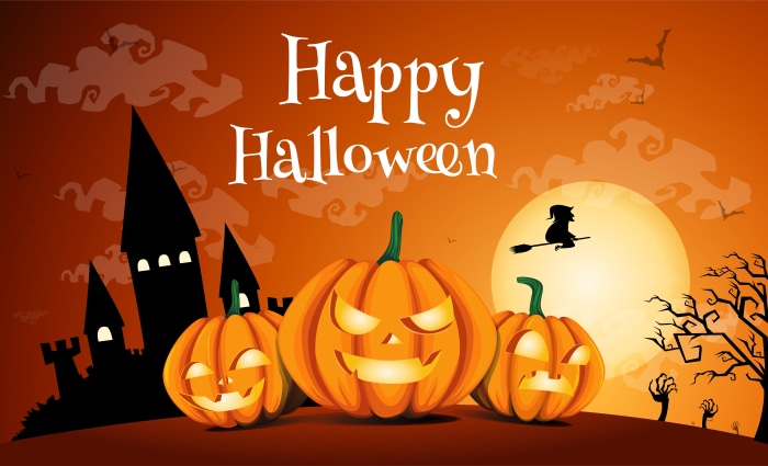 Happy Halloween Jack-o-lanterns and Castle