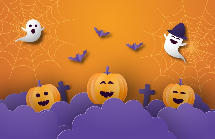 Halloween Jack-O-Lanterns and Ghosts 4K
