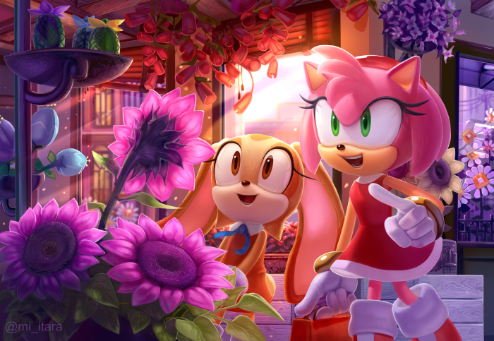 Amy Rose and Cream the Rabbit from Sonic the Hedgehog