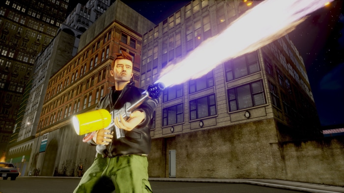 Claude Speed with Flamethrower from Grand Theft Auto: The Trilogy