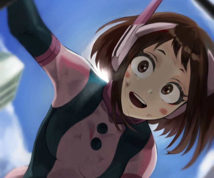Ochako Uraraka from My Hero Academia in Action Pose