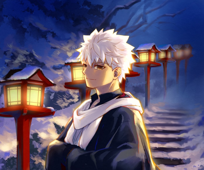 Shirou Emiya from Fate/Grand Order with lanterns