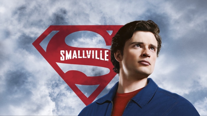 Clark Kent from Smallville with Superman logo