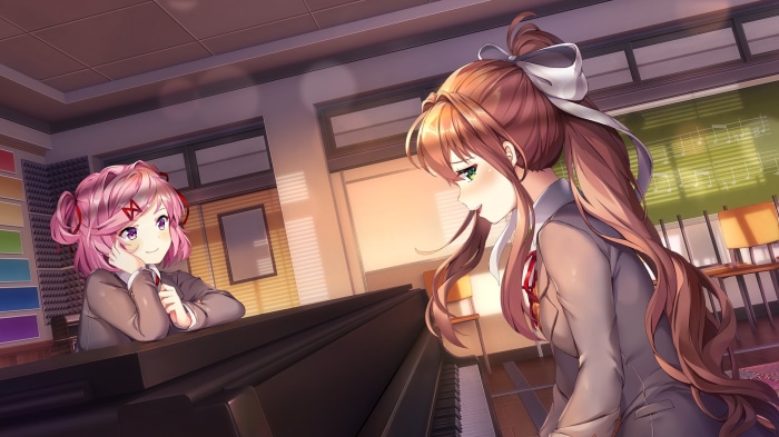 Natsuki and Monika from Doki Doki Literature Club!