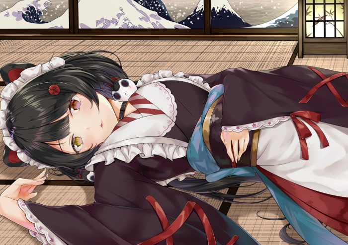 Inui Toko from Nijisanji wearing a kimono