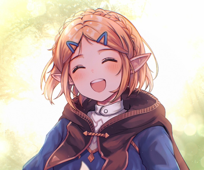 Zelda from The Legend of Zelda smiling