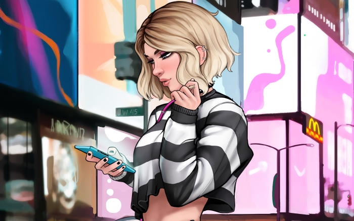Gwen Stacy in Times Square 4K