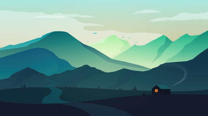 Artistic Landscape 4K with Mountains and Path