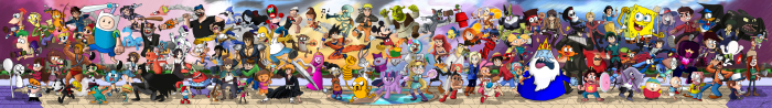 Cartoon and Anime Character Crossover