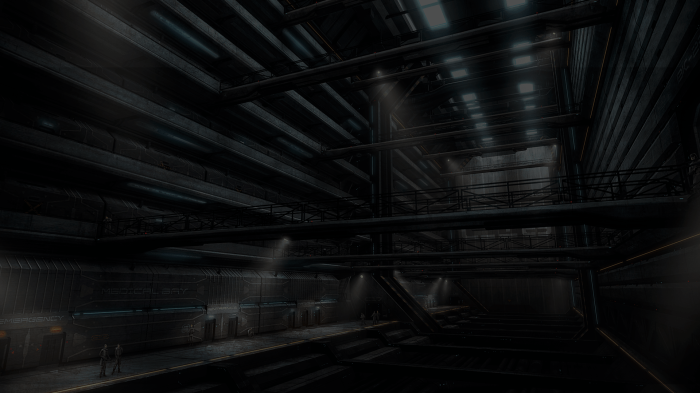 Interior of a futuristic industrial complex
