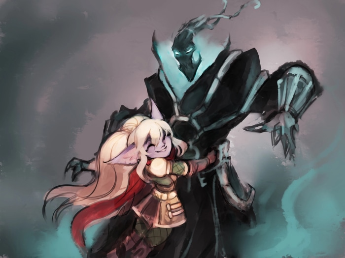 Poppy and Thresh from League of Legends