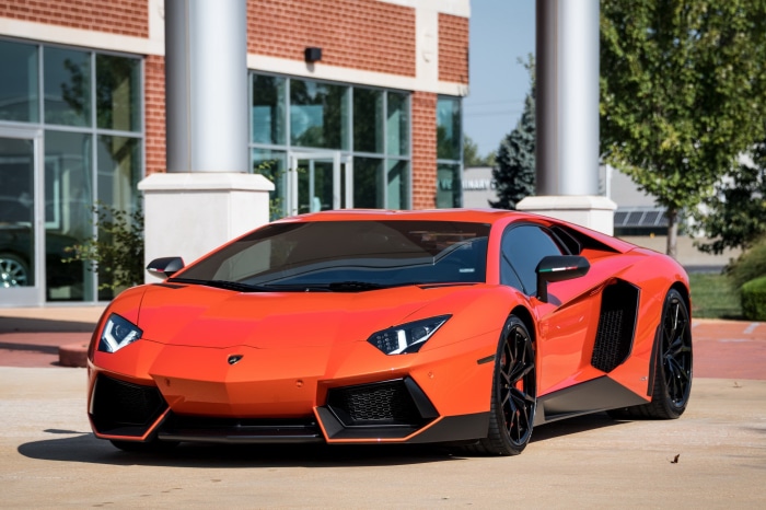 Orange Lamborghini Aventador Supercar