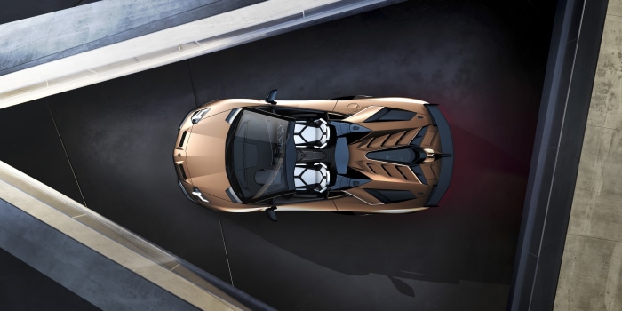 Lamborghini Aventador SVJ Roadster from above