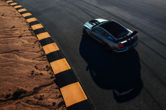 Ford Mustang Shelby GT500 on a race track