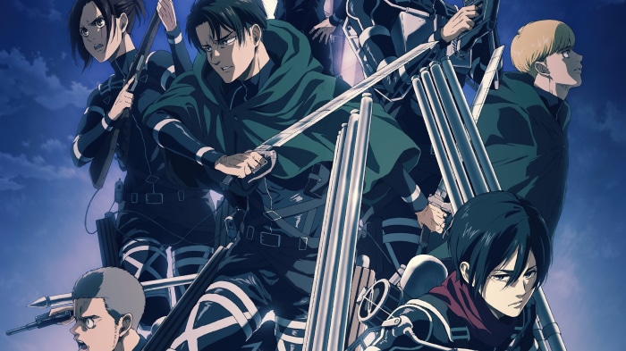 Attack on Titan 4K: Levi, Mikasa, Armin