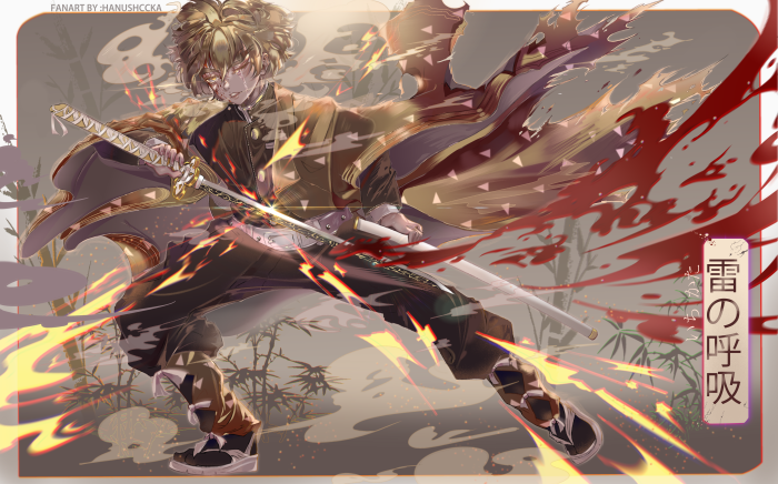Zenitsu Agatsuma from Demon Slayer: Kimetsu No Yaiba 4K