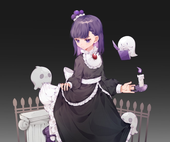 Blackberry Cookie from Cookie Run with ghosts