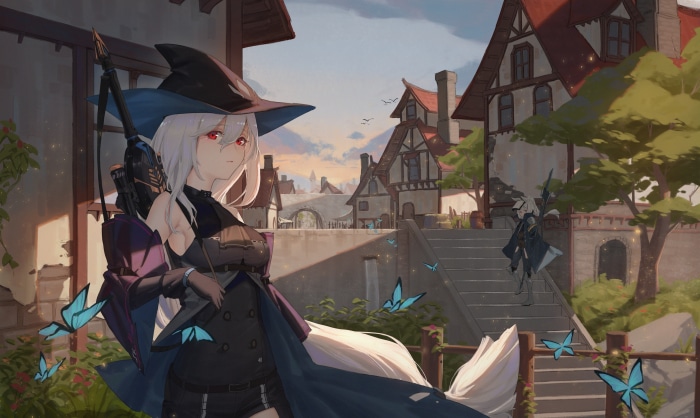 Arknights 4K: Grani and Skadi in a European Town