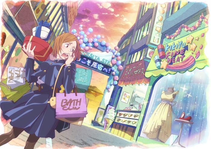 Nobara Kugisaki from Jujutsu Kaisen shopping in Harajuku