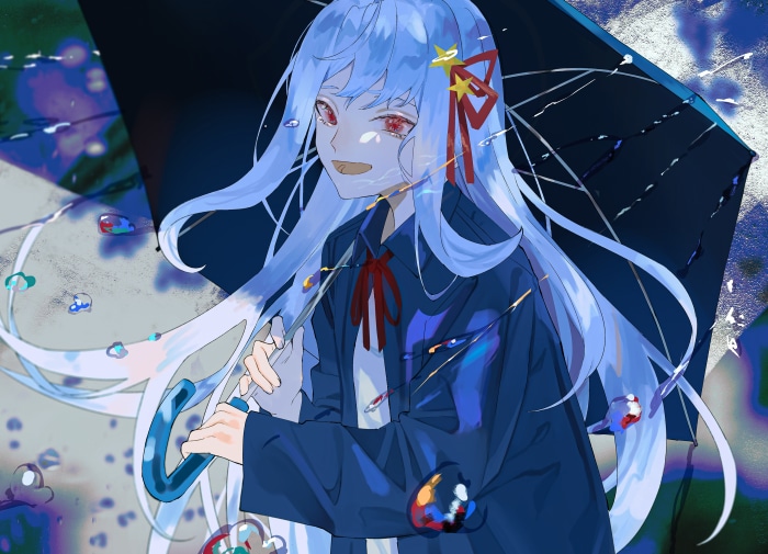 Girl with umbrella in the rain