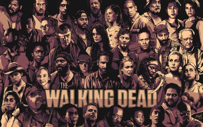 The Walking Dead characters collage