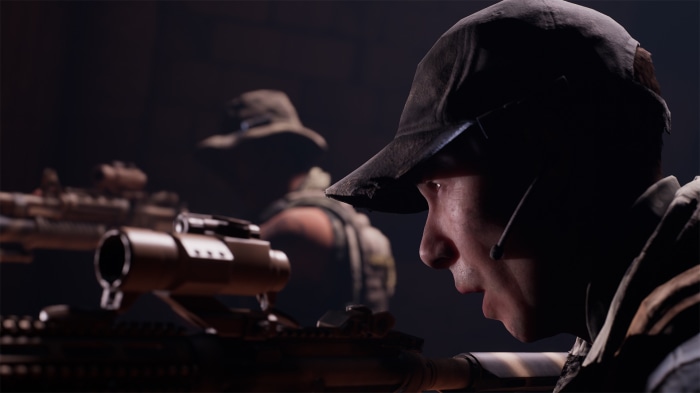 Man in cap with rifle in House of Ashes