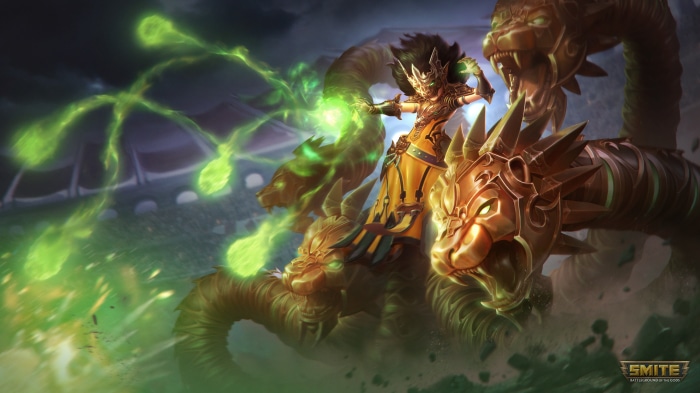 Scylla from Smite with Hydra heads