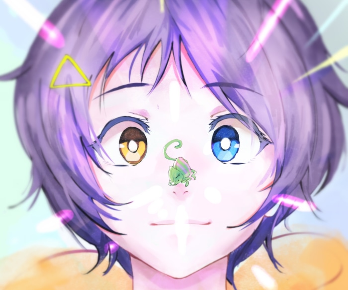 Ai Ohto from Wonder Egg Priority with Heterochromia