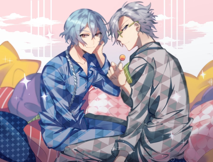 Asagiri Mikage and Chizuru Maki in pajamas