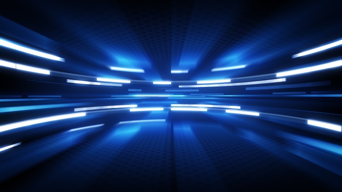 Abstract Futuristic Blue Light Streaks 4K