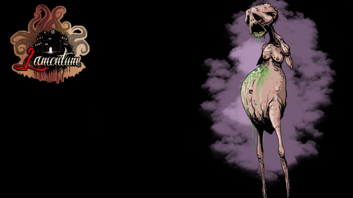Lamentum logo and creature