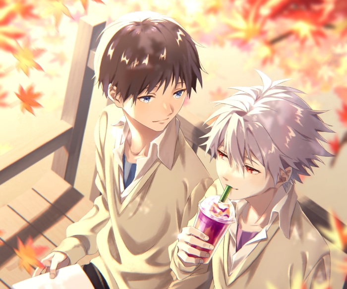 Shinji Ikari and Kaworu Nagisa from Neon Genesis Evangelion