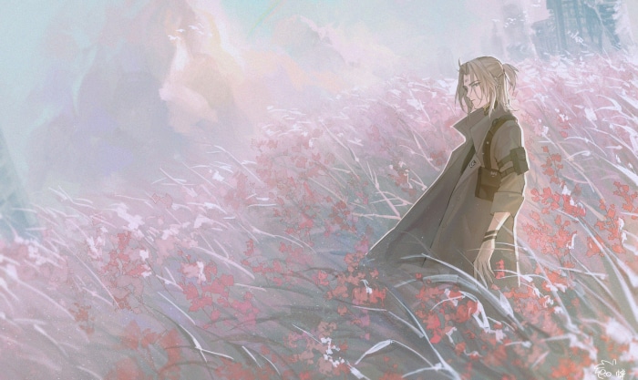 Watanabe from Punishing: Gray Raven in a field