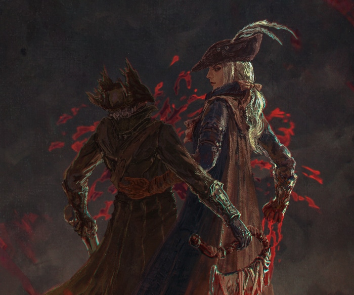 Lady Maria and another hunter from Bloodborne