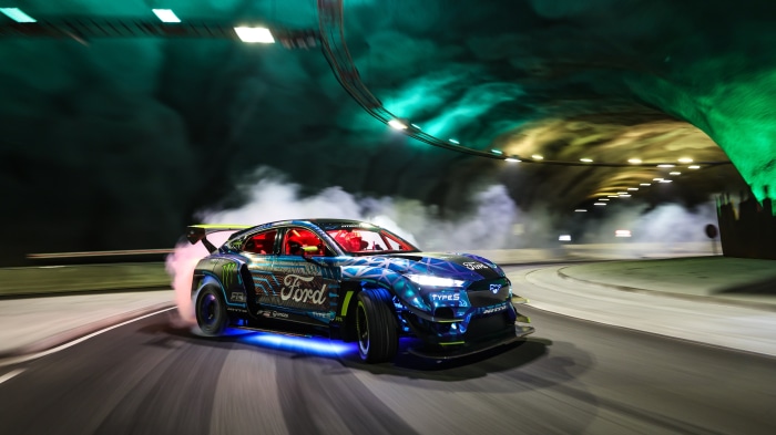 Ford Mustang Mach-E Drift Car in Tunnel