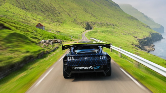 Ford Mustang Mach-E on a scenic road