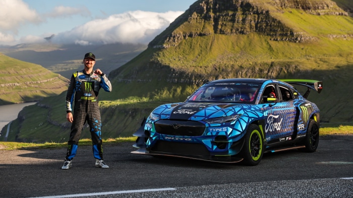 Ken Block and Ford Mustang Mach-E 1400 drift car