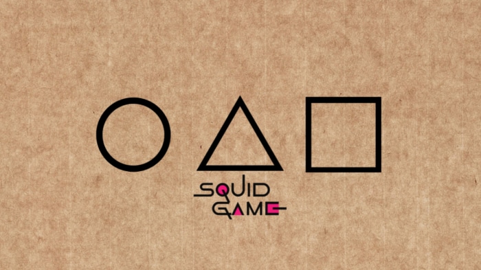 Squid Game logo with circle, triangle, and square