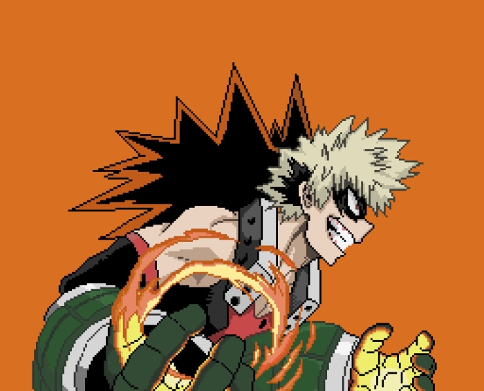 Katsuki Bakugou from My Hero Academia Pixel Art