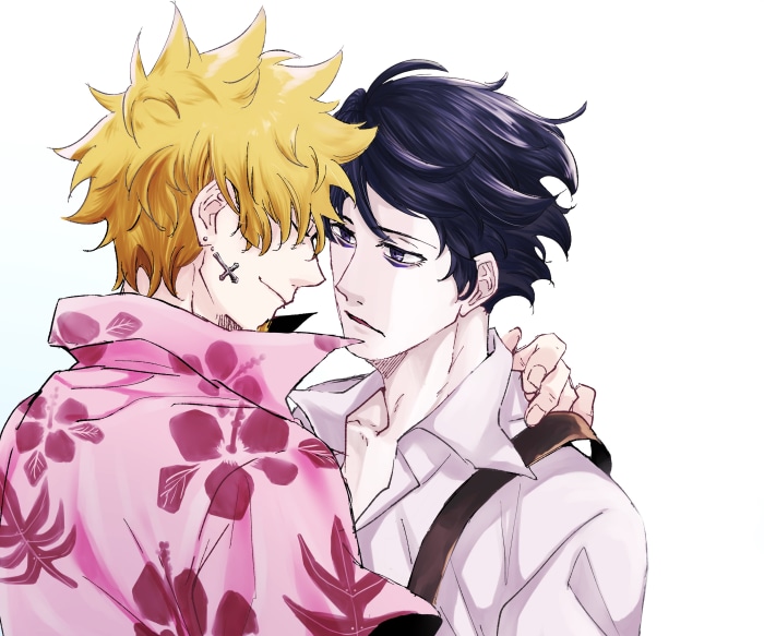 Deishuu Kaiki and Meme Oshino from Monogatari Series
