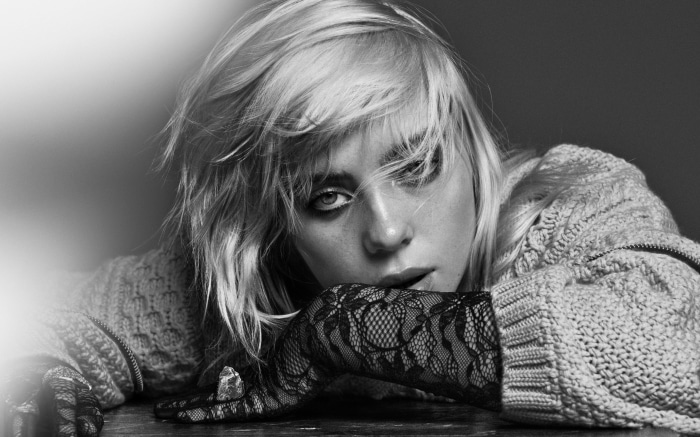 Billie Eilish Black and White 4K
