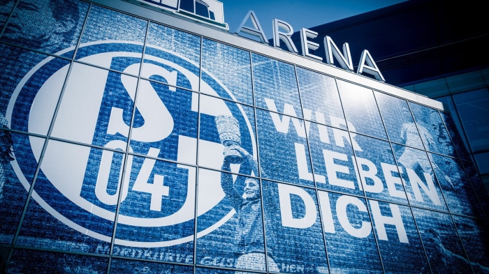 FC Schalke 04 Arena with Logo and Slogan