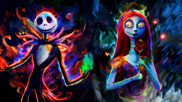Jack Skellington and Sally from The Nightmare Before Christmas