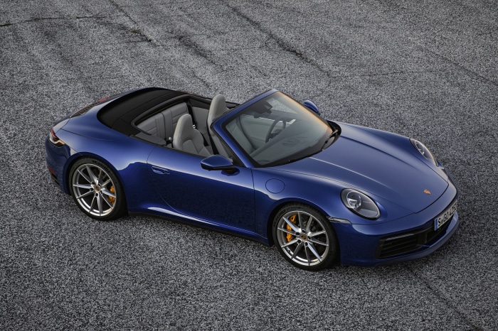 Blue Porsche 911 Carrera 4S Cabriolet