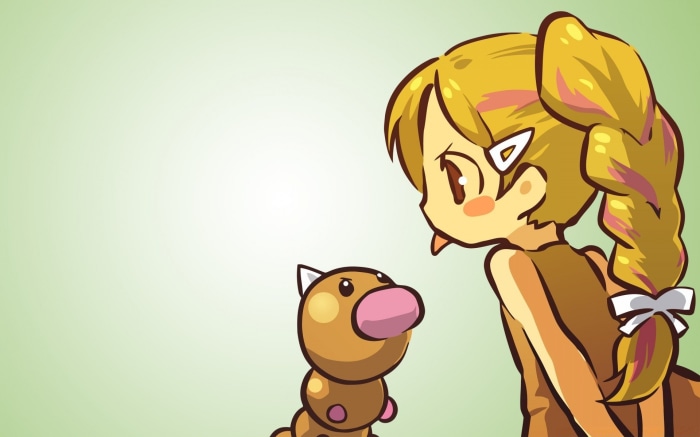 Girl and Weedle from Pokémon